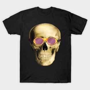 Skull With Glasses Vintage Old School Skeleton T-Shirt